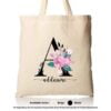 Tote Bag 01 Floral A Mockup Biege
