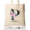 Tote Bag 01 Floral P Mockup Biege