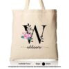 Tote Bag 01 Floral W Mockup Biege