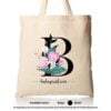Tote Bag Floral B Mockup Biege