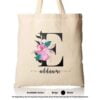 Tote Bag Floral E Mockup Biege