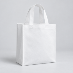 Visual konsep beg non woven A5 WN-B5 warna putih; rupa sebenar boleh berbeza