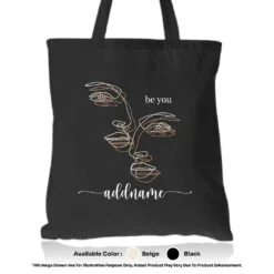 TOTE BAG 01 ABSTRACT 04 Mockup Black