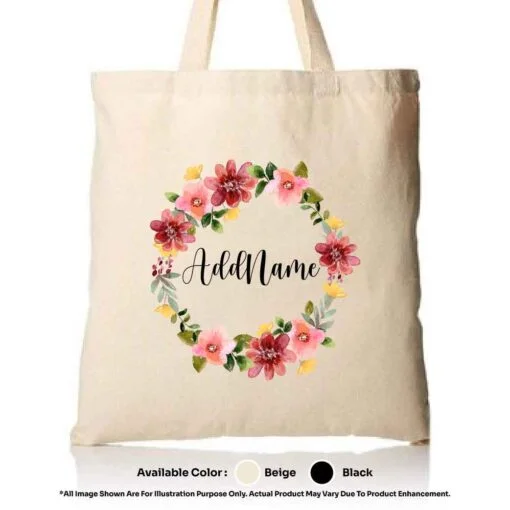 TOTE BAG 01 FLOWER 07 Mockup Biege