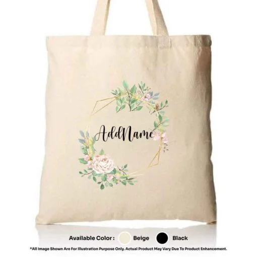 TOTE BAG 01 FLOWER 11 Mockup Biege