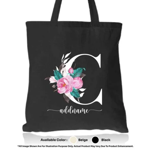 Tote Bag Floral Letter C - Image 2