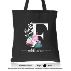 Alternative view of Tote Bag Floral Letter F