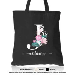Alternative view of Tote Bag Floral Letter J