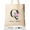 Tote Bag 01 Floral Q Mockup Biege
