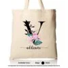 Tote Bag 01 Floral V Mockup Biege