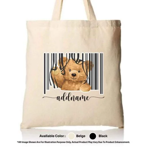 Tote Bag 01 Teady Bear 08 Mockup Biege