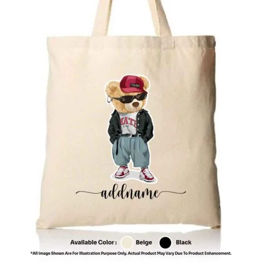 Tote Bag 01 Teady Bear 11 Mockup Biege