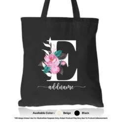 Alternative view of Tote Bag Floral Letter E
