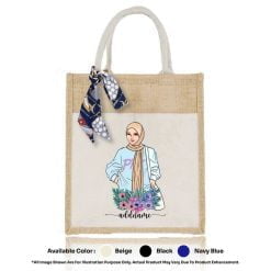 Jute Bag A4 01 Muslimah 04 Mockup Biege