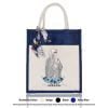 Jute Bag A4 01 Muslimah 14 Mockup Navy Blue