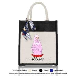 Jute Bag A4 Muslimah 18 Black