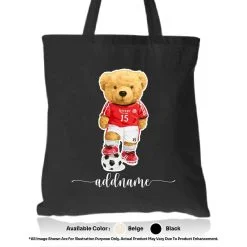 Tote Bag 01 Teady Bear 36 Mockup Black
