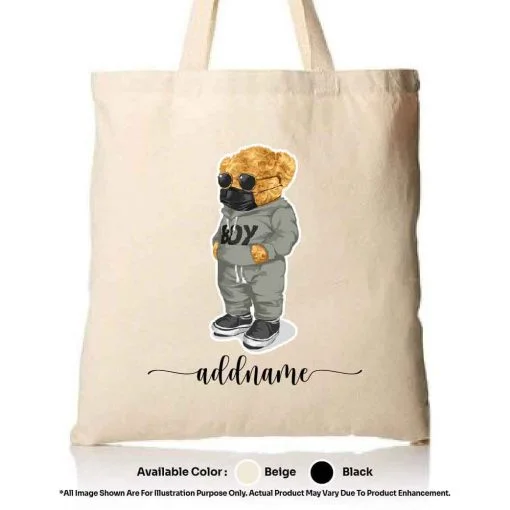 Tote Bag 01 Teady Bear 39 Mockup Biege