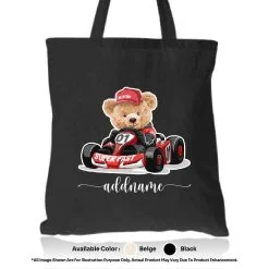 Tote Bag 01 Teady Bear 43 Mockup Black