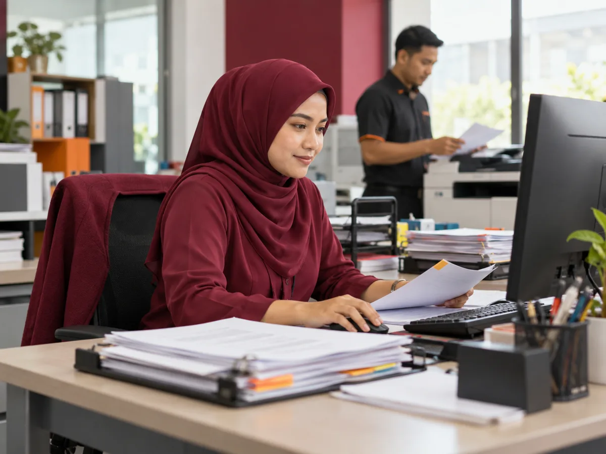 Ilustrasi kerjaya: Admin Clerk
